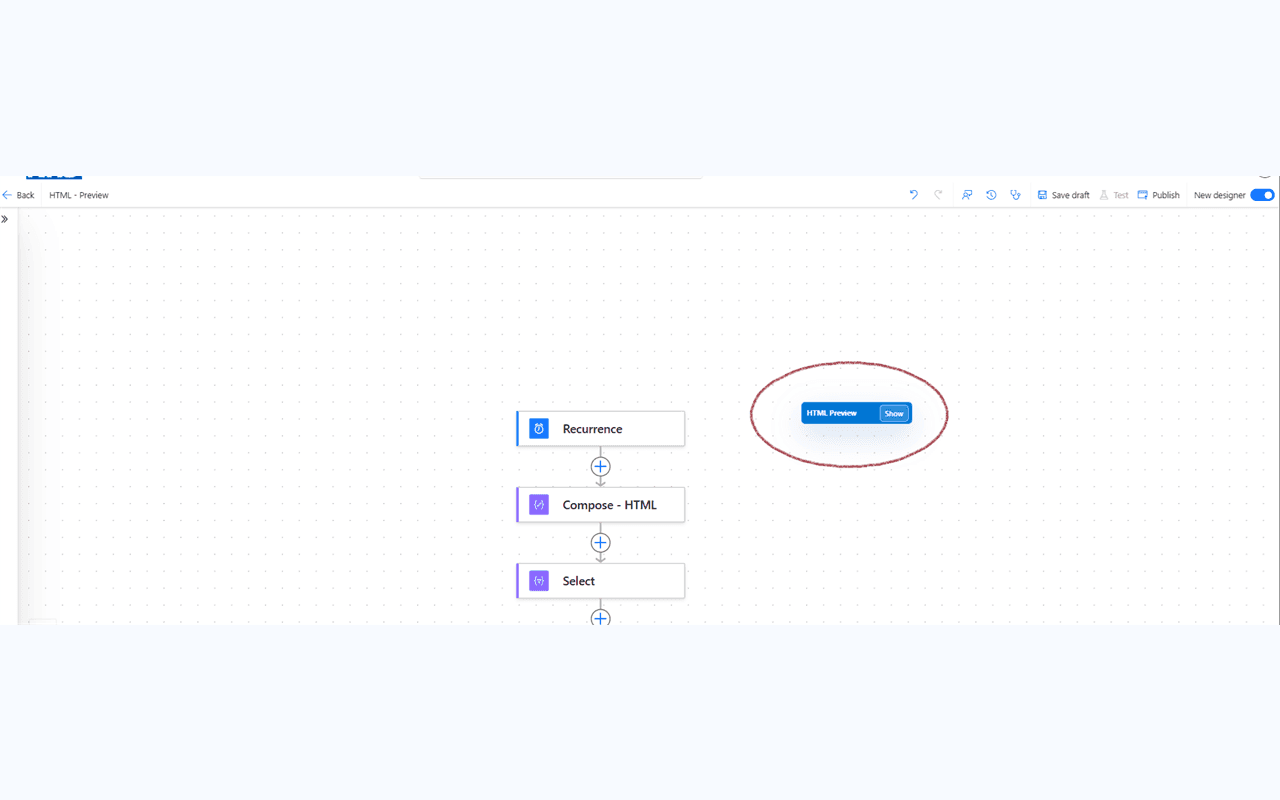 Power Automate HTML Preview in mini panel mode