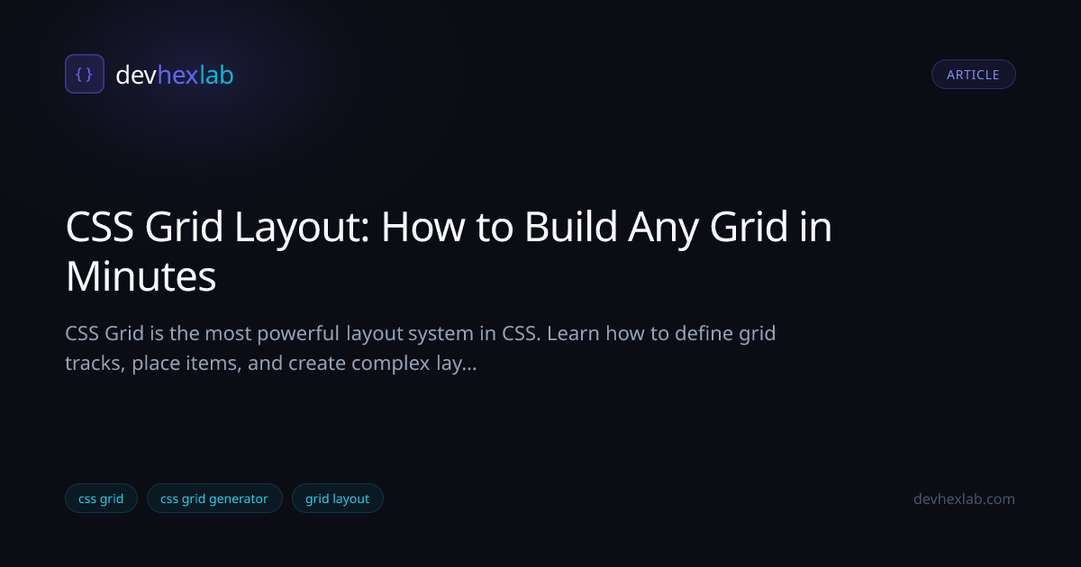CSS Grid Layout: How to Build Any Grid in Minutes | DevHexLab