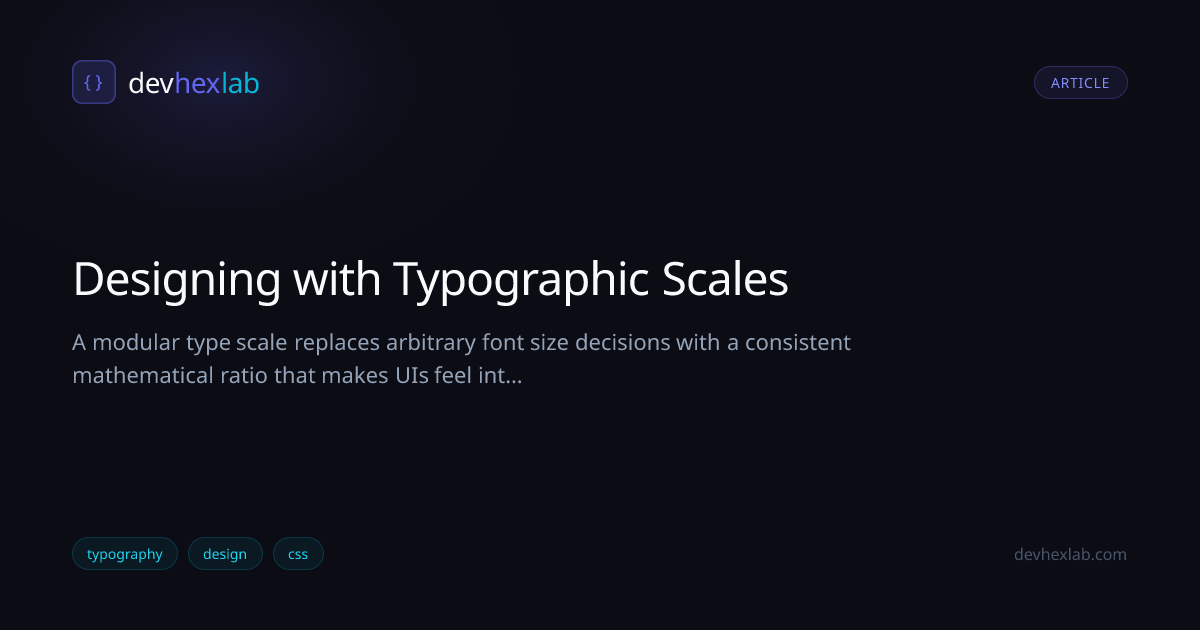 Designing with Typographic Scales | DevHexLab