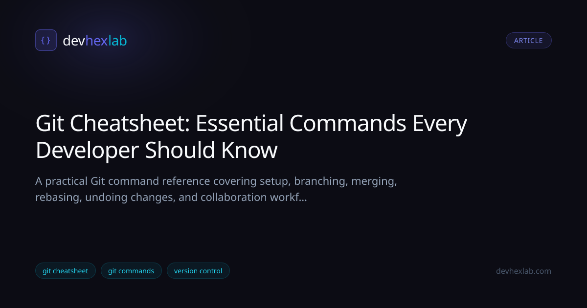 Git Cheatsheet: Essential Commands Every Developer Should Know | DevHexLab