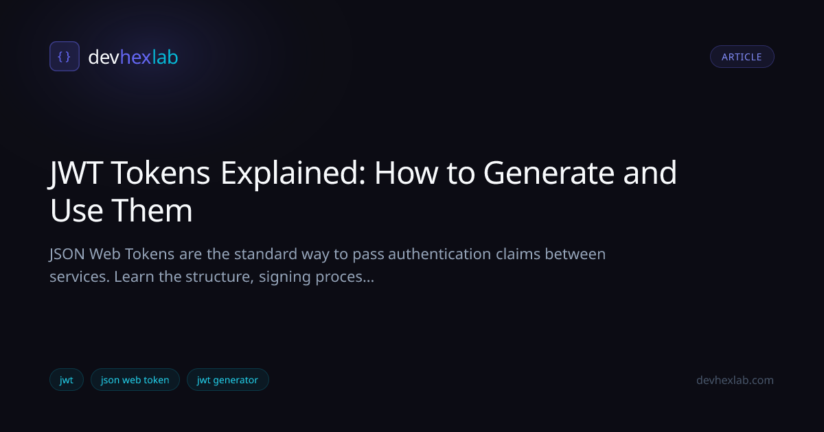 JWT Tokens Explained: How to Generate and Use Them | DevHexLab