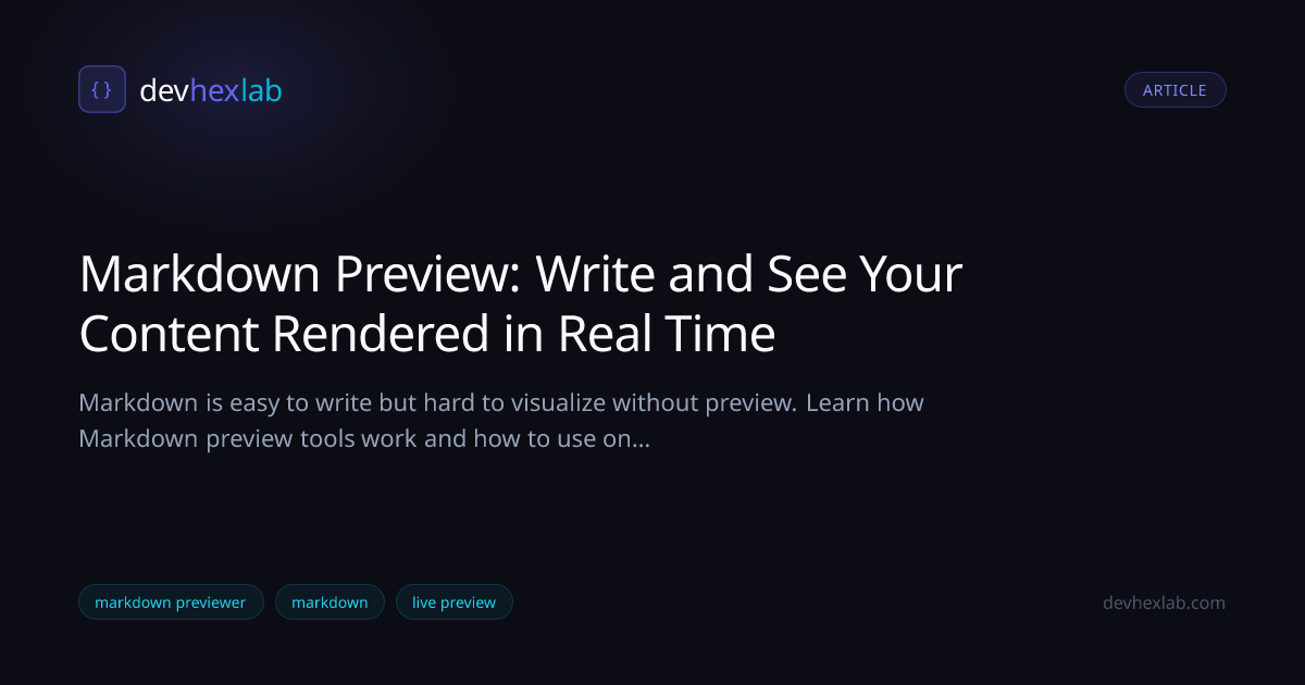 Markdown Preview: Write and See Your Content Rendered in Real Time ...
