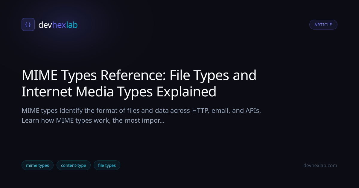MIME Types Reference: File Types and Internet Media Types Explained ...