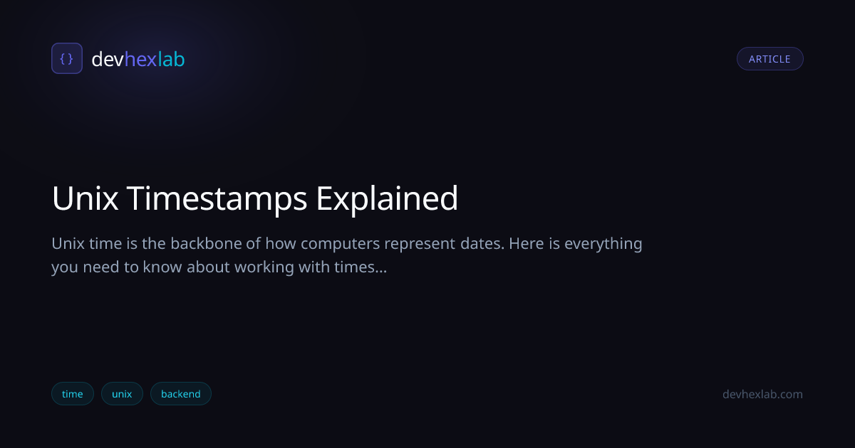 Unix Timestamps Explained | DevHexLab
