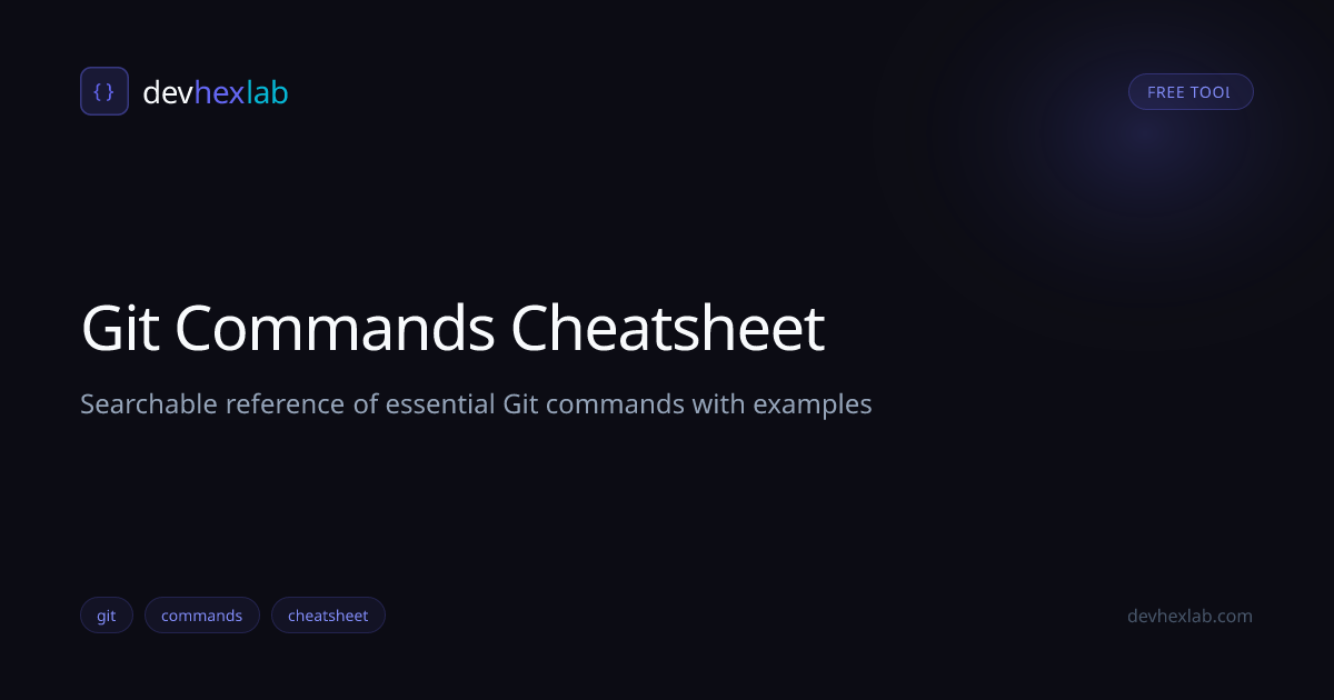Git Commands Cheatsheet: Free Online Tool | DevHexLab | DevHexLab