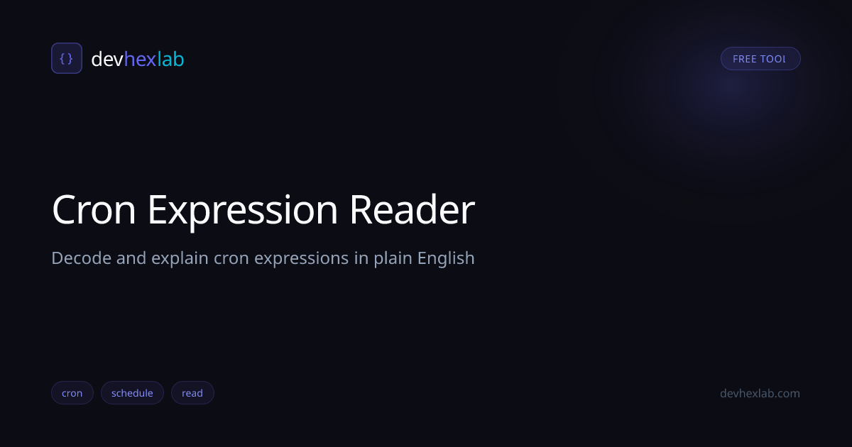 Cron Expression Reader: Free Online Tool | DevHexLab | DevHexLab