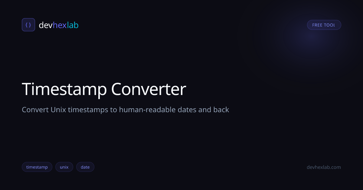 Timestamp Converter: Free Online Tool | DevHexLab | DevHexLab